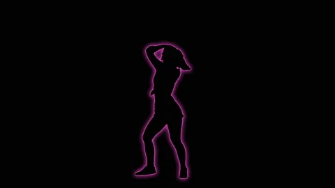Sexy Club Dancer Silhouette Stock Footage