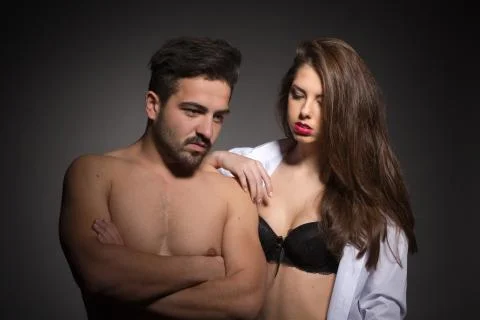Sexy couple in studio Stock Photos