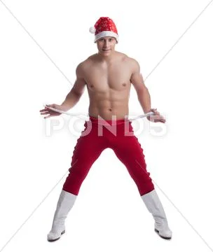 Sexy dancer in christmas costume Stock Photos