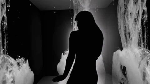 Sexy dancer silhouette with 3d backdrop. Stock Footage 165661676