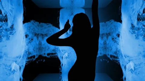 Sexy dancer silhouette with 3d backdrop. Stock Footage 165661678