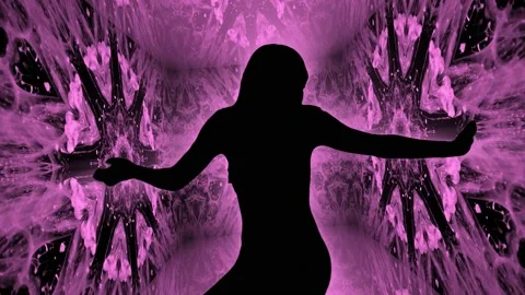 Sexy dancer silhouette with 3d backdrop. Stock Footage 165661679