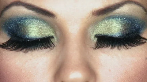 Sexy eyes of woman with outstanding makeup Stock Footage