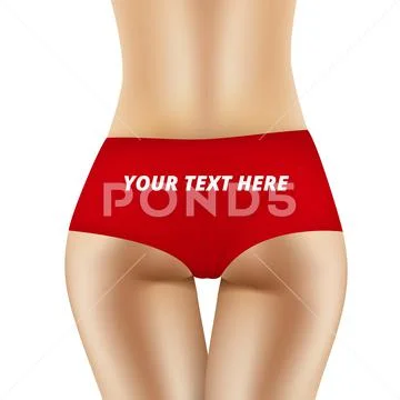 Sexy Female Ass In Red Panties With Space For Text Illustration #136835324