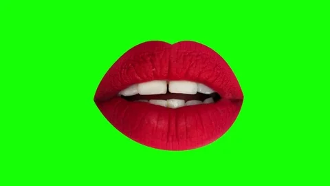 sexy full red lips lipstick mouth pout | Stock Video | Pond5