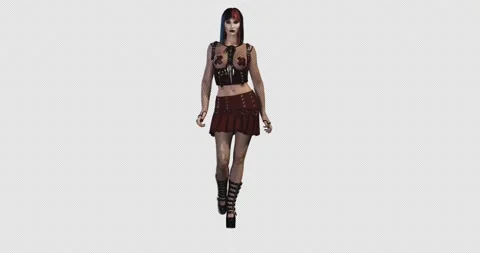 Sexy Girl V2 Walking Loop – Alpha Channel, 3D Character Animation Stock Footage 236202737