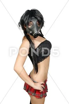 Sexy girl wearing a gas mask (2) Stock Photos