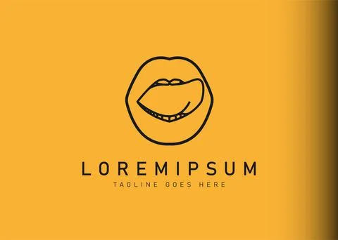 Sexy lips logo design. Vector illustration of the tongue licks the lips so it Illustration