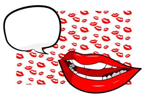 Sexy Lips With Text Stock Illustration