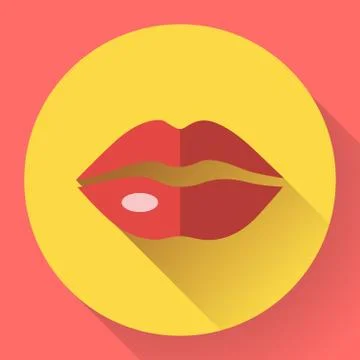 Sexy Lips Vector Icon Stock Illustration