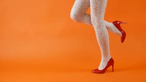 Long legs, high heels stock photo