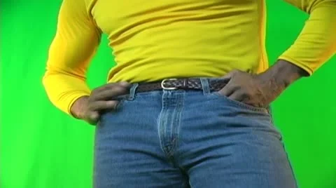 Sexy man on a green screen Stock Footage 10876927
