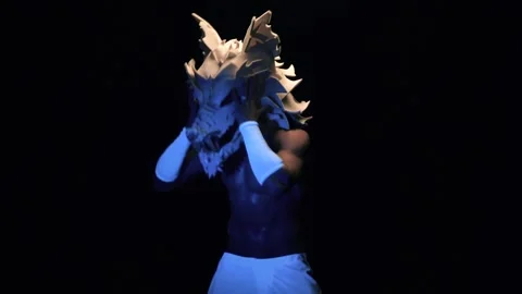 Sexy man in a mask of a wolf dances Stock-Footage 92472129