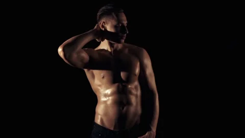 Sexy man poses Stock Footage 85809113