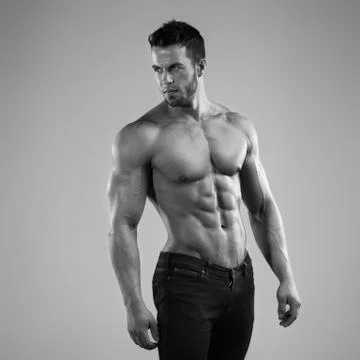Sexy man in studio Foto stock