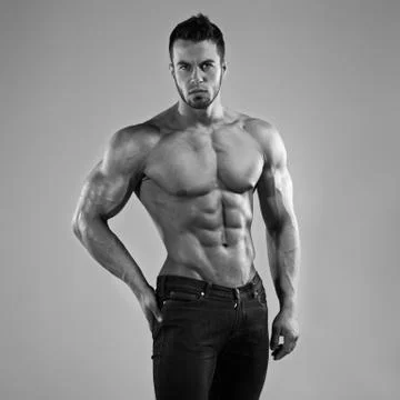 Sexy man in studio Foto stock