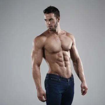 Sexy man in studio Stock Photos