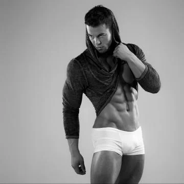 Sexy man in studio Stock Photos