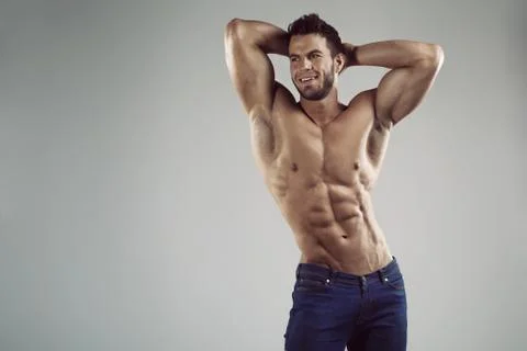Sexy man in studio Stock Photos