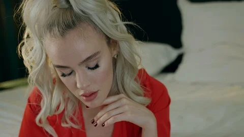 Sexy model in bed. Stock Footage 101553195