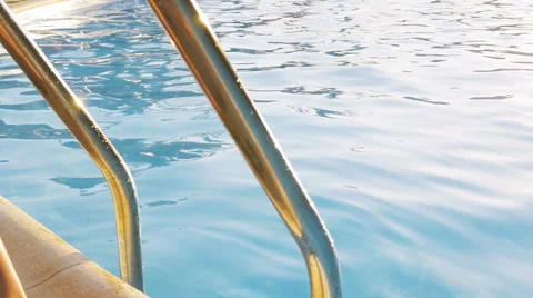 Sexy model comes out of poolside. HD Stock Footage 67211489