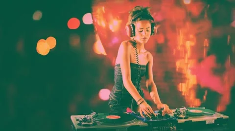 Sexy model dj disco lights fashion style Видео 8555924