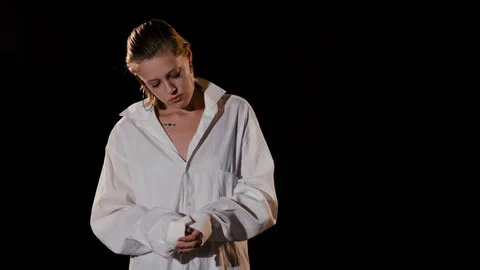 Sexy model looks at the camera Video stock 87544232