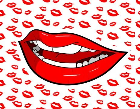 Sexy Red Lips Stock Illustration