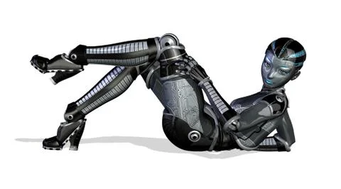 Sexy Robot - Reclining Pose Stock Illustration