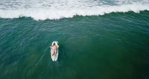 Sexy surfer girl at ocean. | Stock Video | Pond5