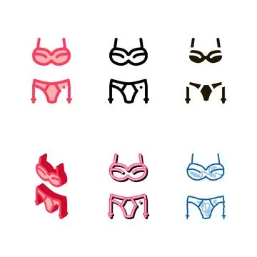 Sexy underwear icon vector variations outline Stock Illustration