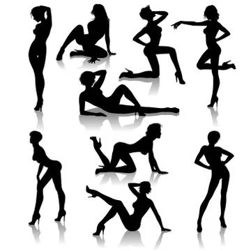 Sexy vector silhouettes Stock Illustration