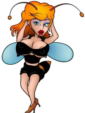 Sexy Wasp Stock Illustration