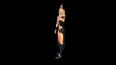 Sexy Witch Casting Magical Spell Video stock 33888074