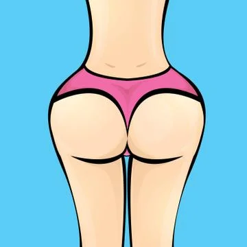 Woman Big Booty. Vector Girl in Bikini Stock Vector - Illustration of  dance, beauty: 73918445