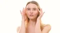 The sexy woman gesturing on the white background 4k or 4k+ Resolution