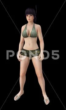 Sexy women seducing pose in bikini Illustration #129596132