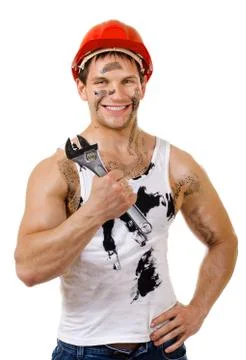 Sexy workman Foto stock