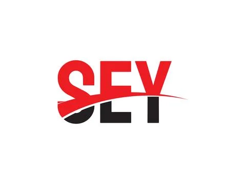 SEY letters isolated on white background, vector logo Stock Illustration