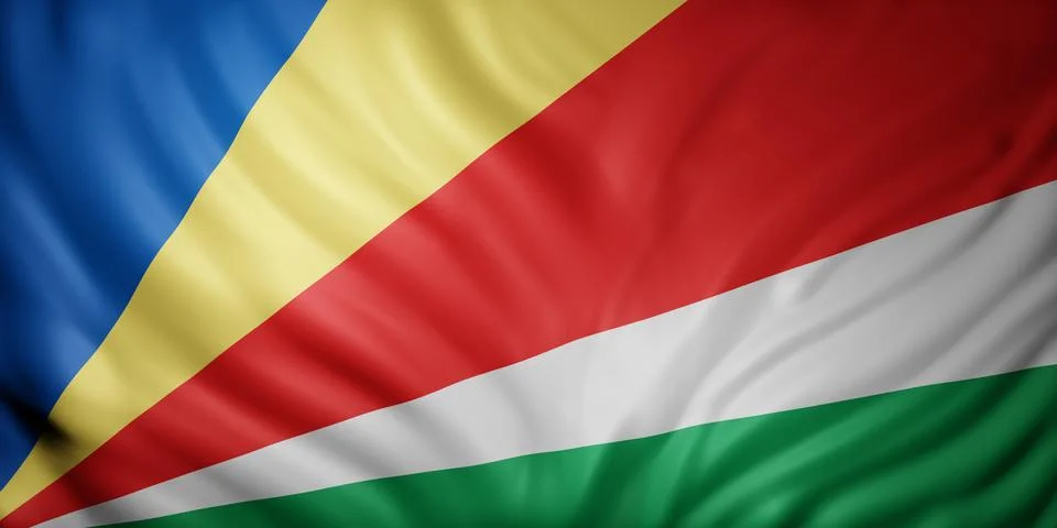 Seychelles 3d flag Stock Illustration