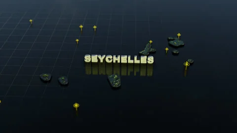 Seychelles 3D Map With Animation Stock Footage 310045959