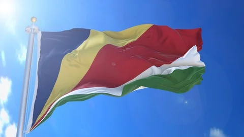 Seychelles animated flag pack in 3D and isolated background Stock Footage 119930632
