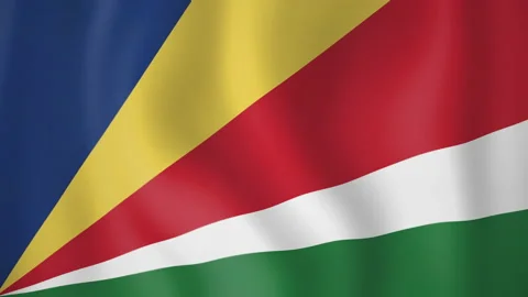 Seychelles animated flag. Seamless loop. 4K Stock Footage 145458002