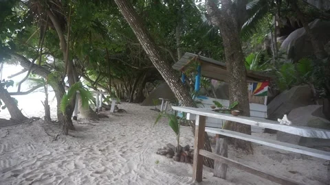 Seychelles Beautiful Anse Source d'Argent La Digue National Park Beach 1 動画素材 196425601