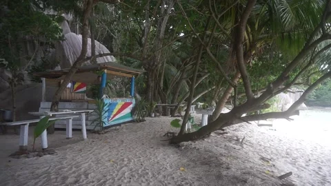 Seychelles Beautiful Anse Source d'Argent La Digue National Park Beach 2 動画素材 196425685