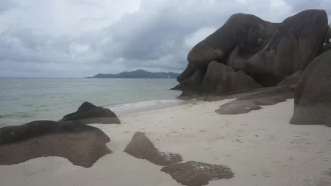 Seychelles Beautiful Anse Source d'Argent La Digue National Park Beach 9 Vidéo 196428063