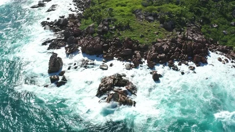 Seychelles cliffs Stock Footage