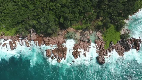 Seychelles cliffs Stock Footage 150860570