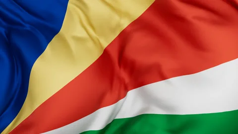 Seychelles cloth flag background loop Stock Footage 310850613