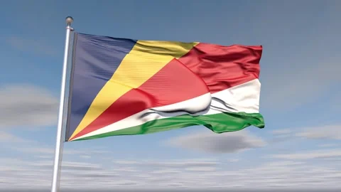 Seychelles Flag Animation With Sky And Cloud Stock Footage 272844862